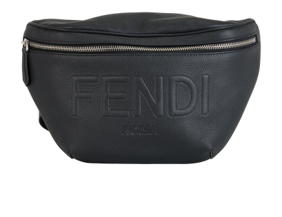 Logo Belt Bag, £450, Handbags, Black, Leather, Front view